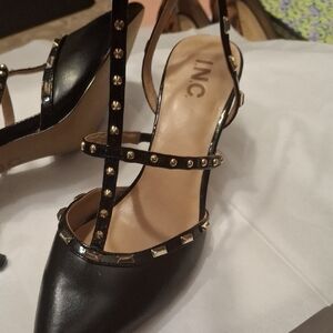 INC International Concepts Black Studded Women's Heels